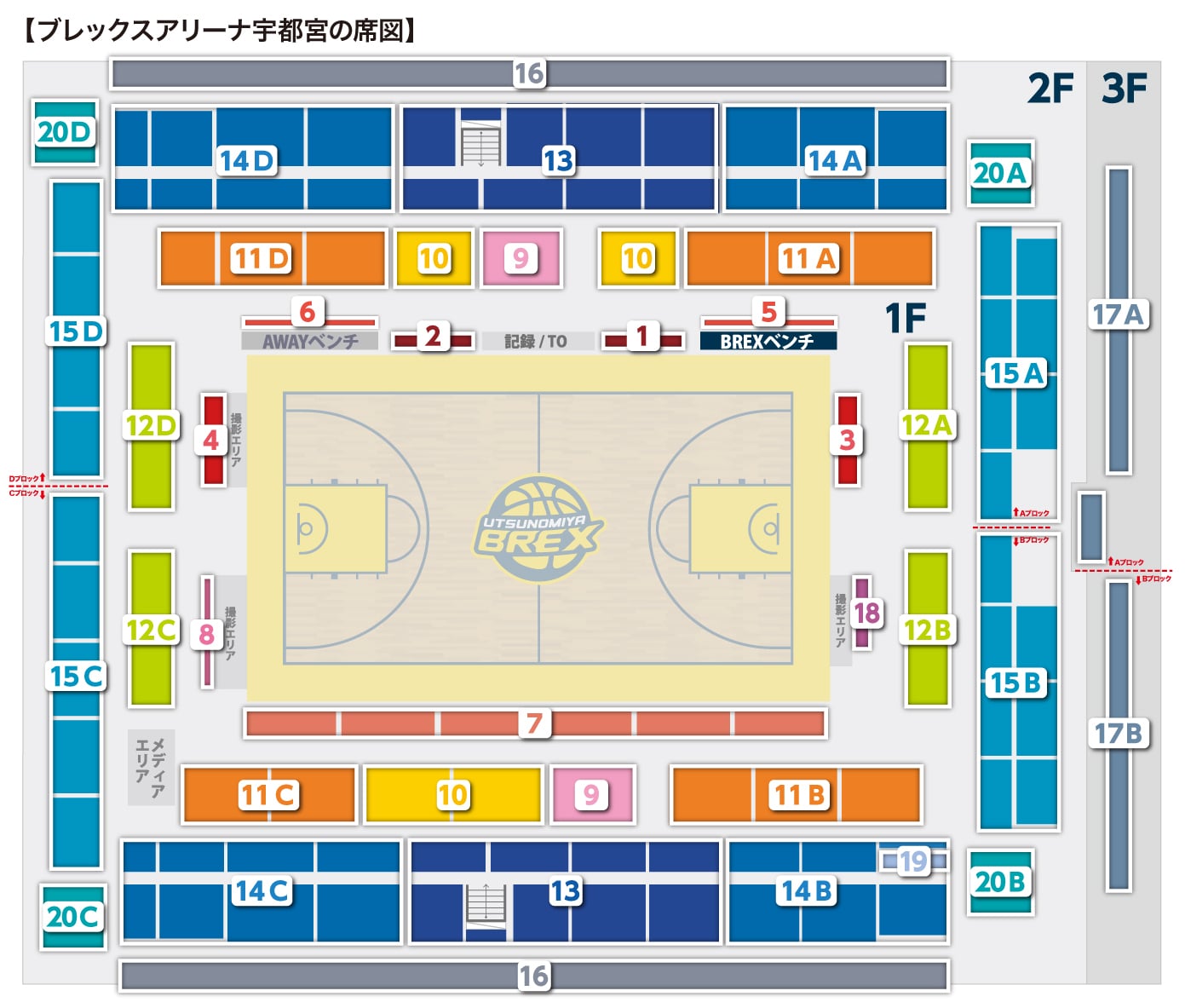 ブレックスアリーナ宇都宮 全席図